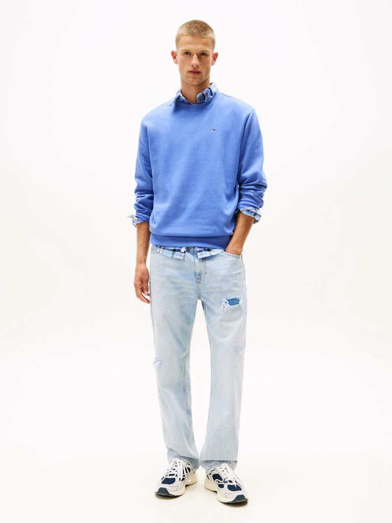 Tommy Jeans Miesten Collegepaita, REG S FLAG CREW Sininen - Image 3