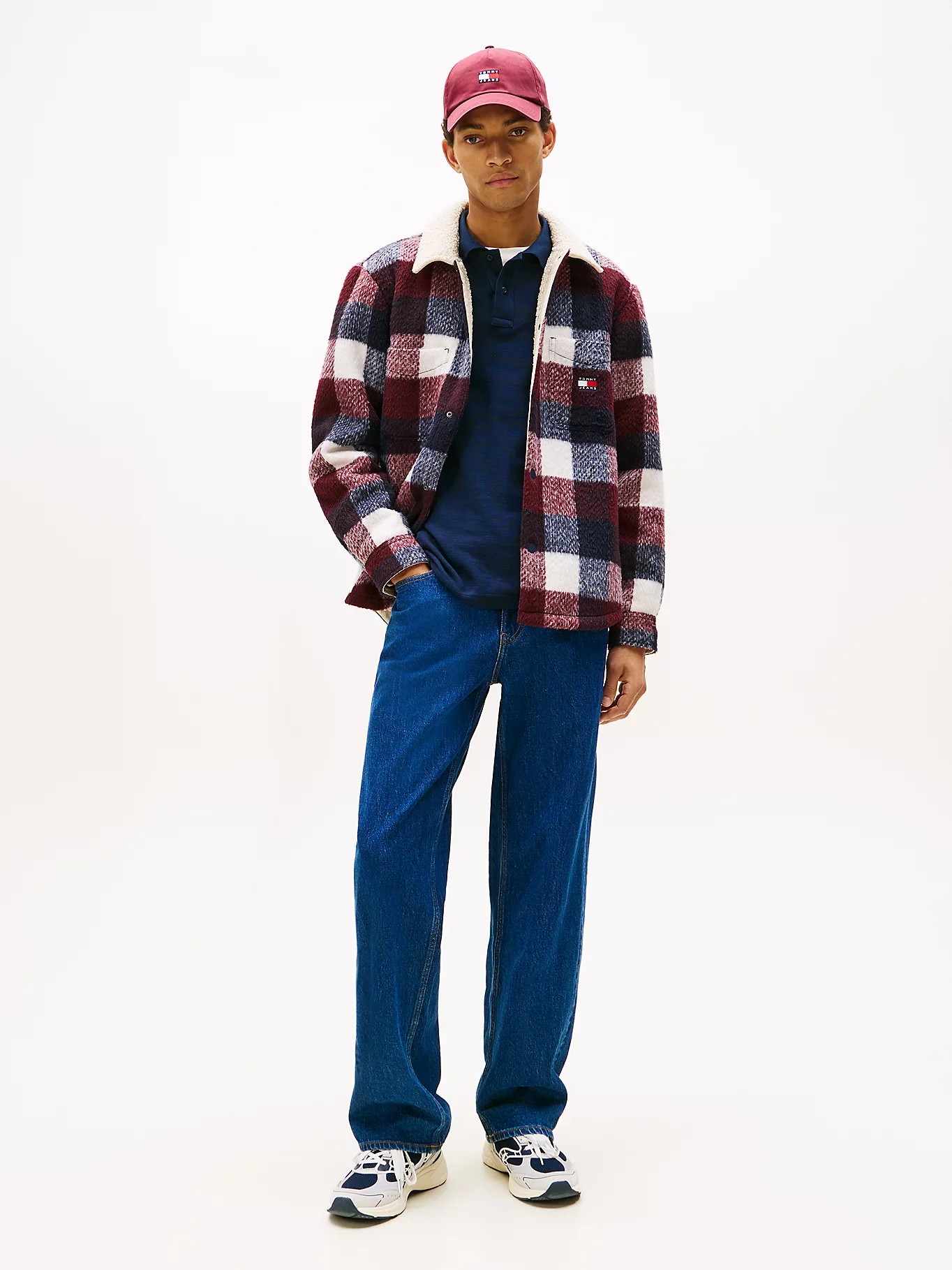 Tommy Jeans miesten flanellipaita, TJM CHECK TEDDY CLLR OVERSHIRT Sininen Ruutu - Image 3