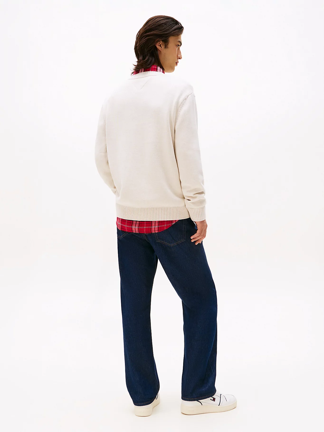 Tommy Jeans miesten neulepusero, TJM REG MELANGE FLAG SWEATER Beige - Image 4