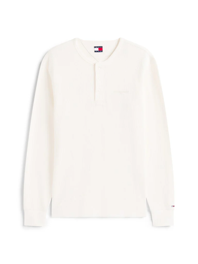Tommy Jeans miesten paita, TJM SLIM WAFFLE SCRIPT HENLEY Kerma - Image 4