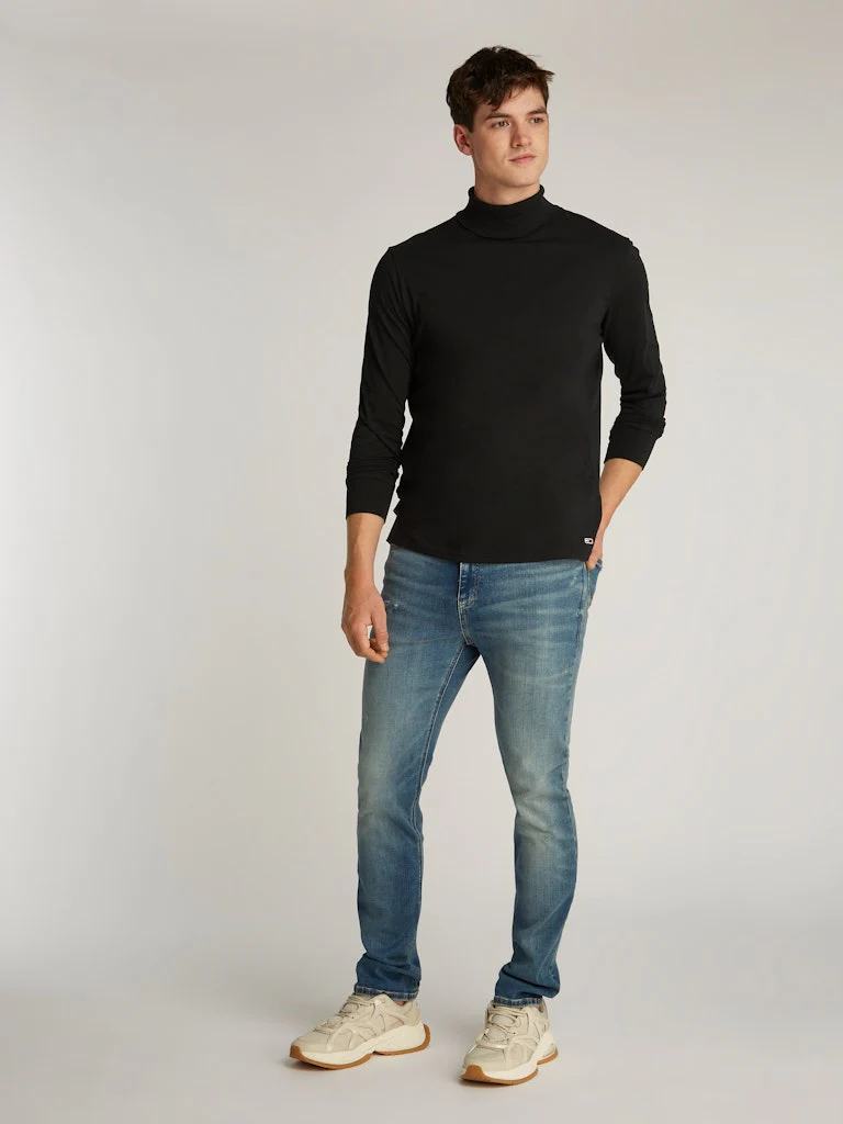 Tommy Jeans Miesten Poolopaita, TJM TURTLENECK TEE Musta - Image 3