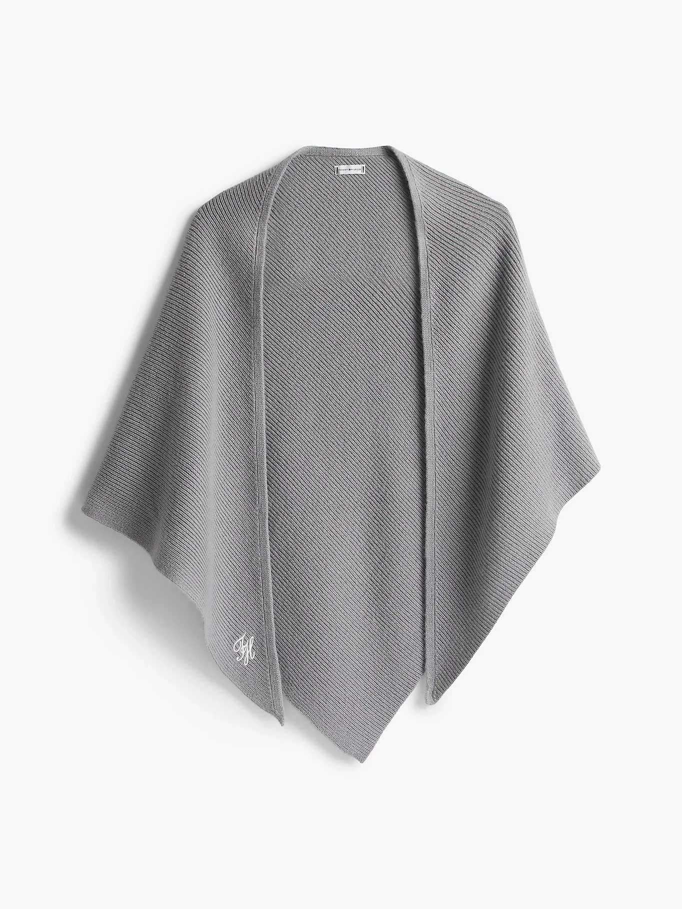 Tommy Hilfiger naisten huivi TOMMY SCRIPT CASH TRIANGLE SCARF, vaaleanharmaa - Image 2