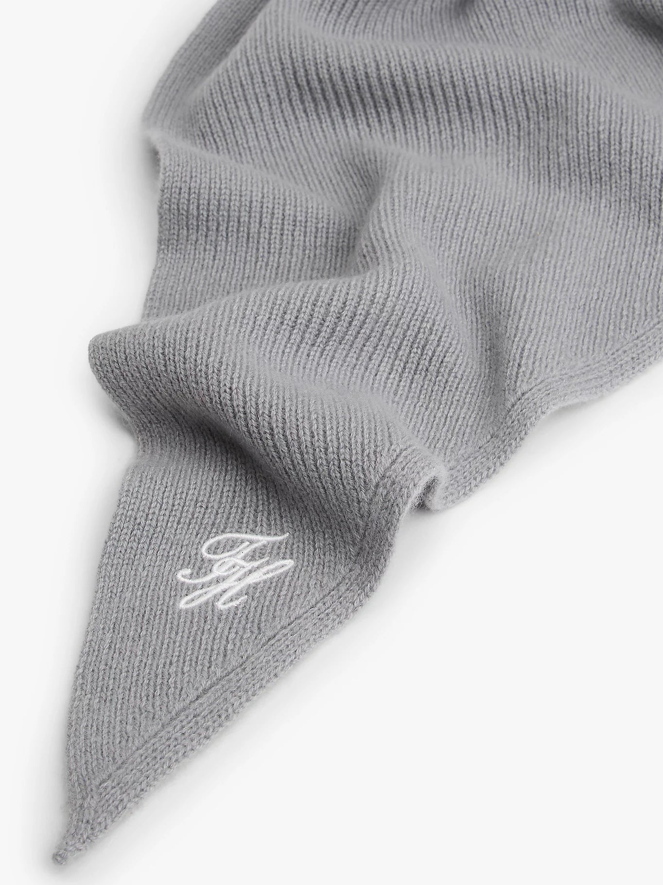 Tommy Hilfiger naisten huivi TOMMY SCRIPT CASH TRIANGLE SCARF, vaaleanharmaa - Image 3