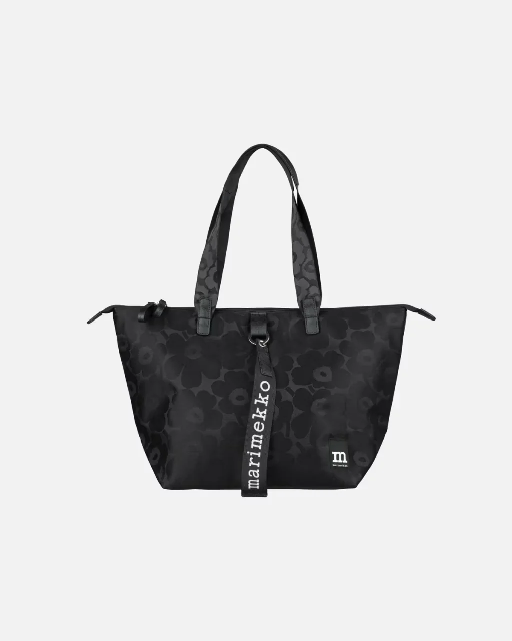 Marimekko laukku Tote M Unikko, musta kuosi - Image 4