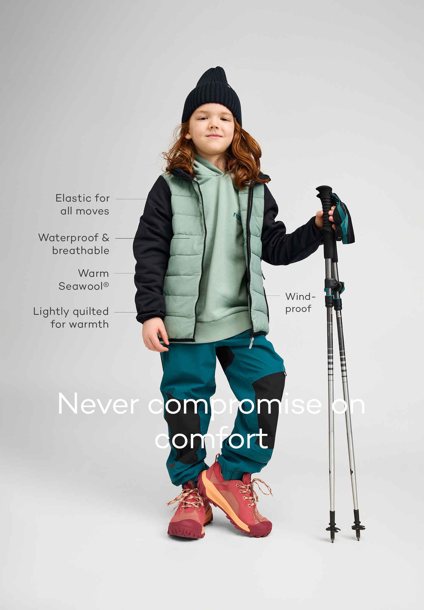 Reima lasten välikausitakki Trekkeri Hybrid Jacket, vihreä - Image 3