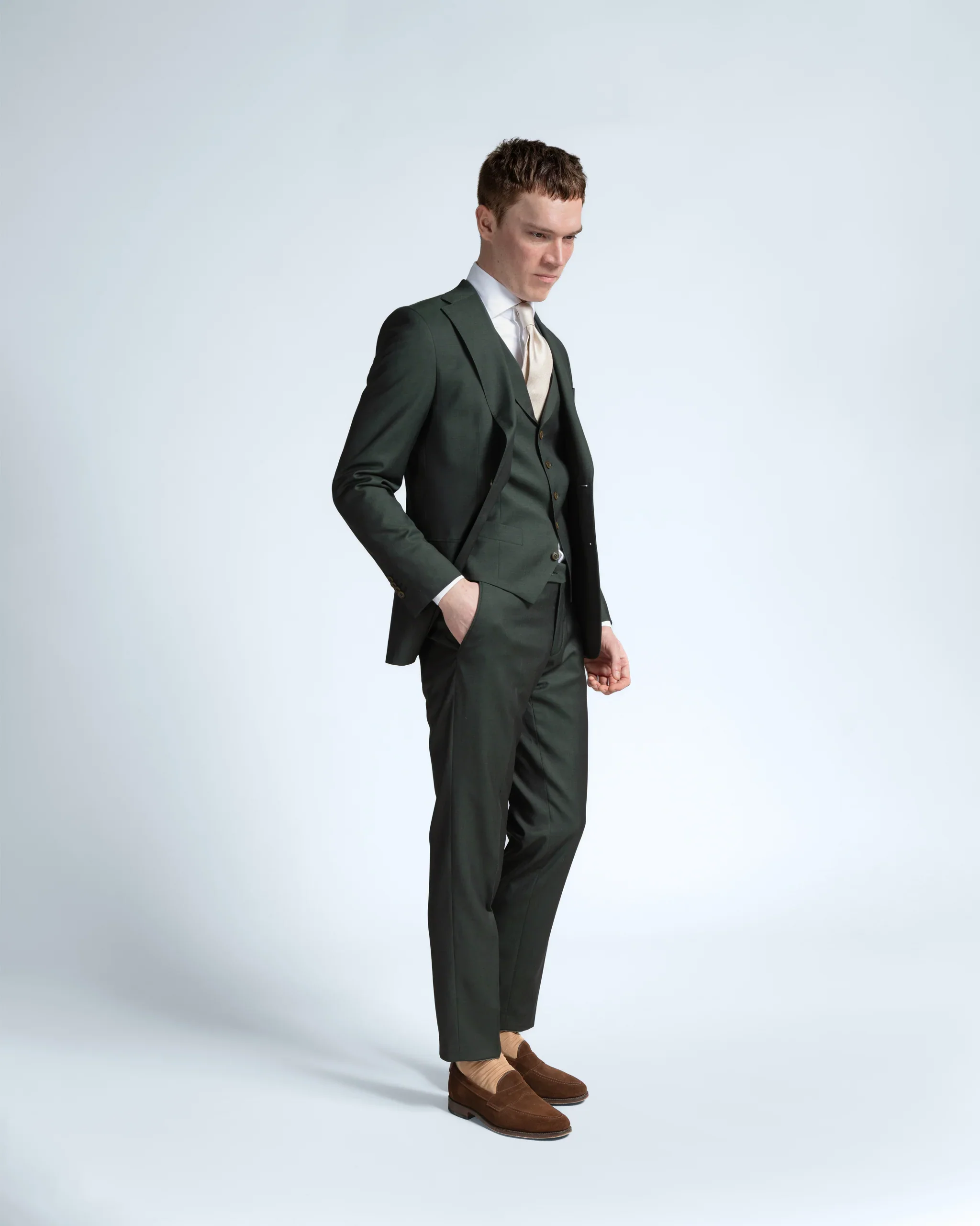 Turo Tailor miesten puvunhousut, DENVER SLIM Vihreä