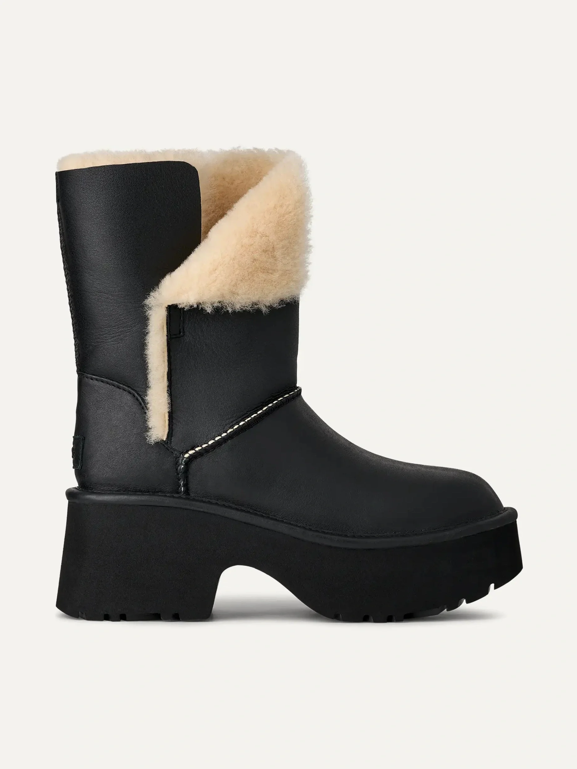 UGG naisten saappaat, W NEW HEIGHTS CUFF LTHR Musta - Image 2