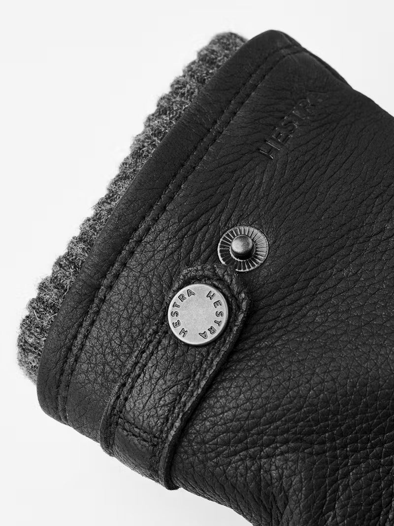 Hestra unisex käsineet UTSJÖ FLEECE LINER BUCKLE ELKSKIN GLOVE, musta - Image 3