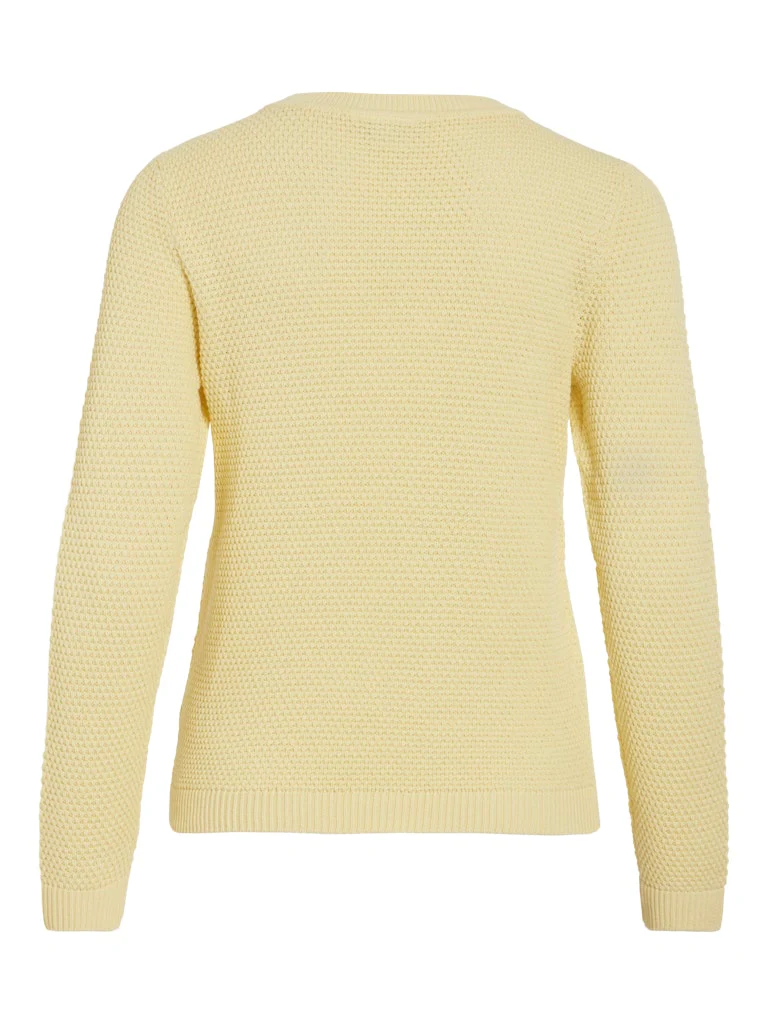 Vila naisten neulepaita VIDalo O-Neck L/S Knit Top-NOOS, Pastel Yellow - Image 3