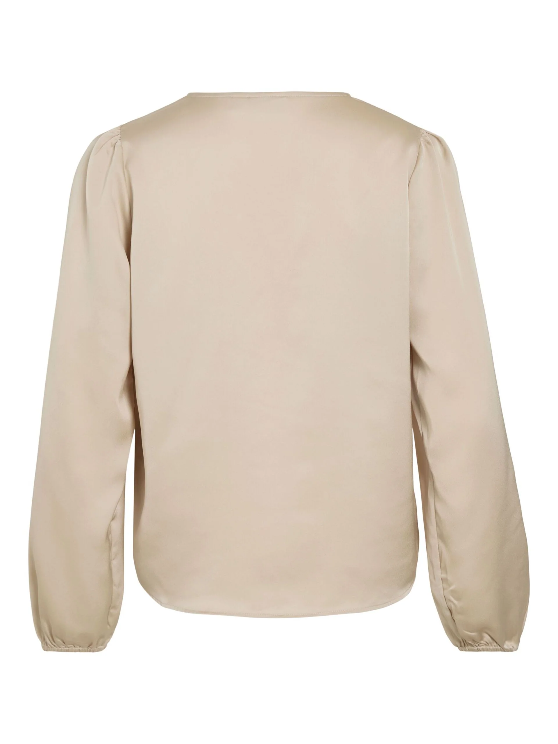 Vila naisten pusero Vielette L/S Smock Satin Top, Cement - Image 4