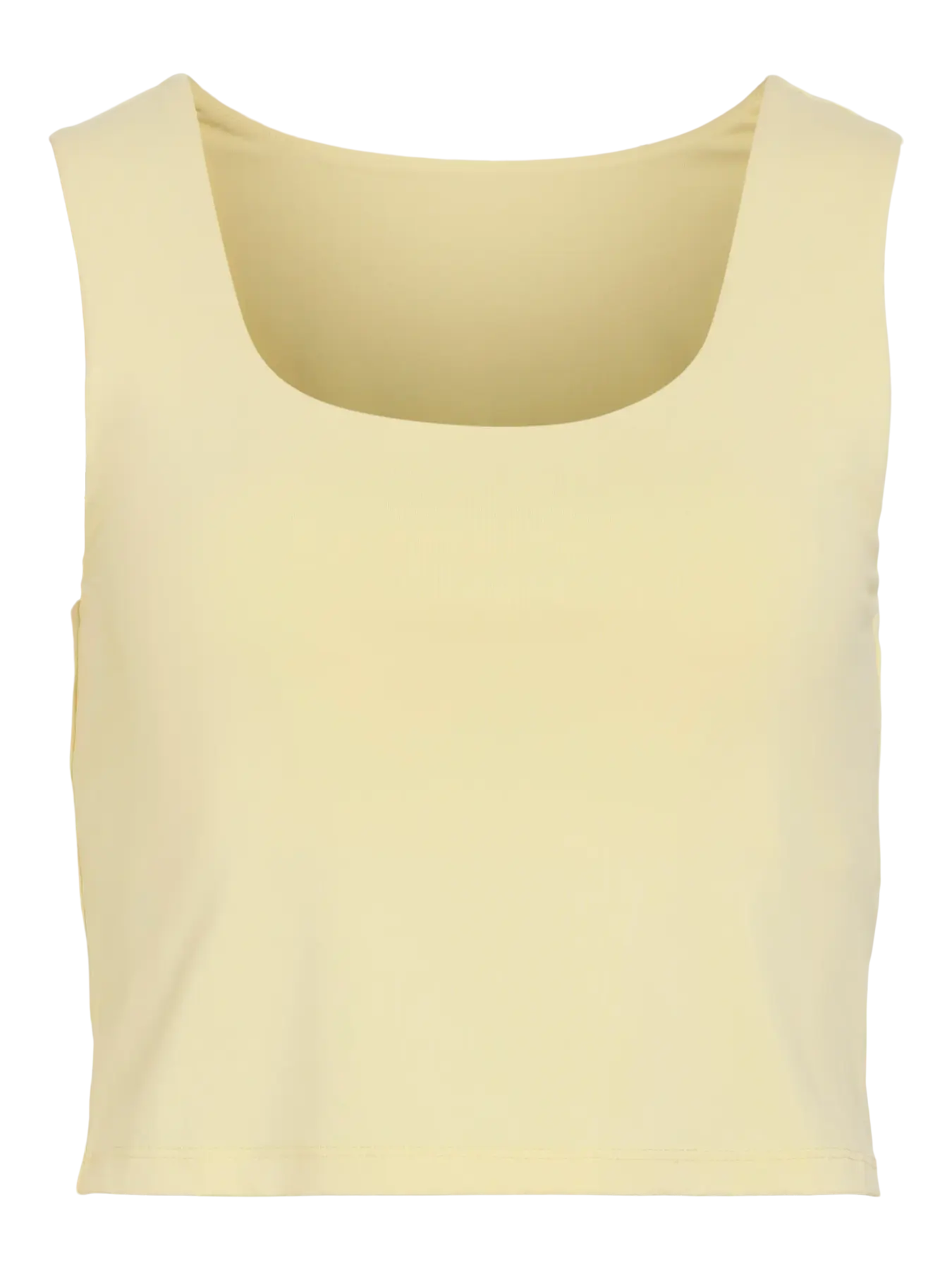 Vila naisten toppi VIKenza U-Neck S/L Crop Tank Top, Pastel Yellow - Image 2