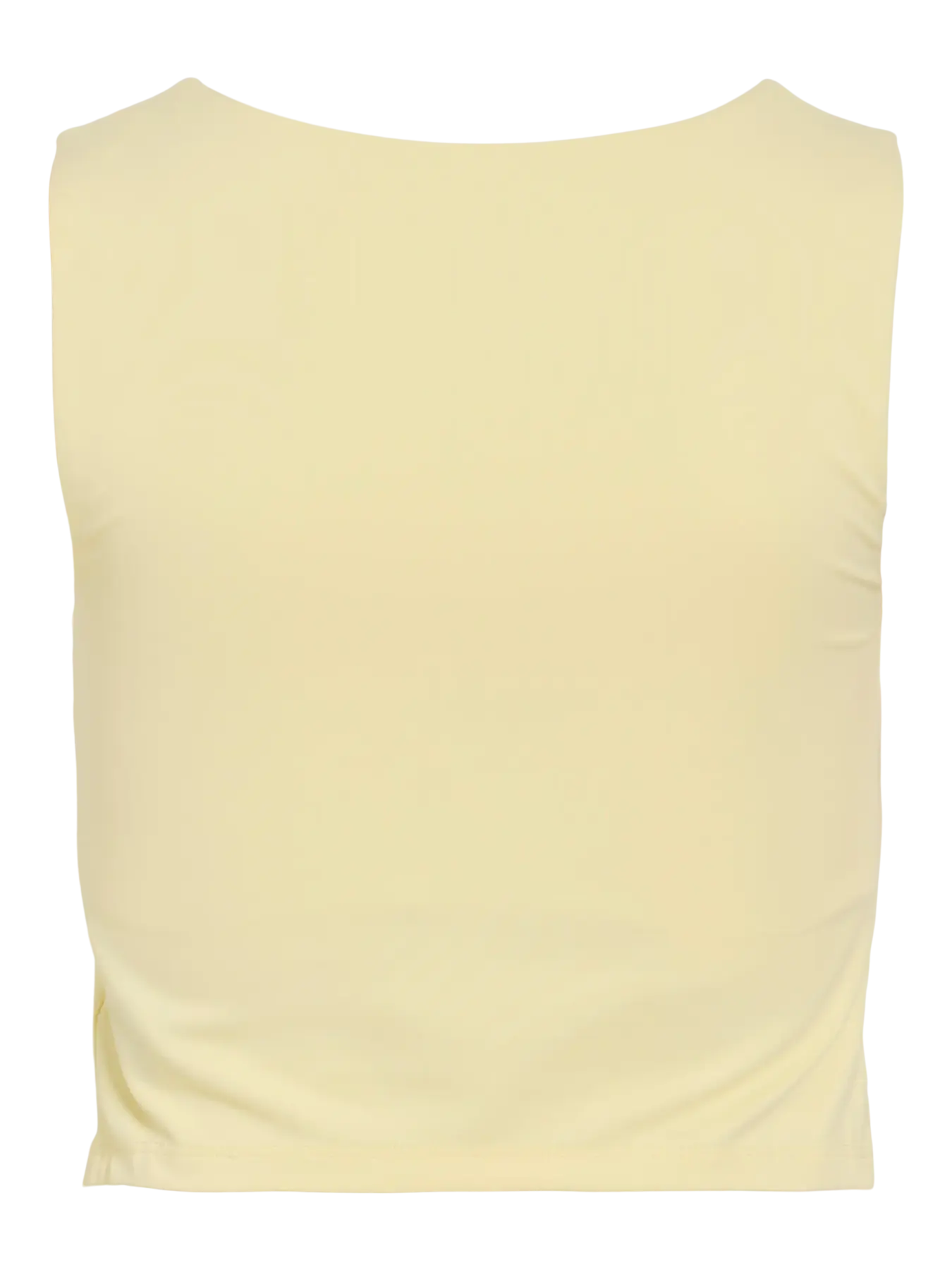Vila naisten toppi VIKenza U-Neck S/L Crop Tank Top, Pastel Yellow - Image 3