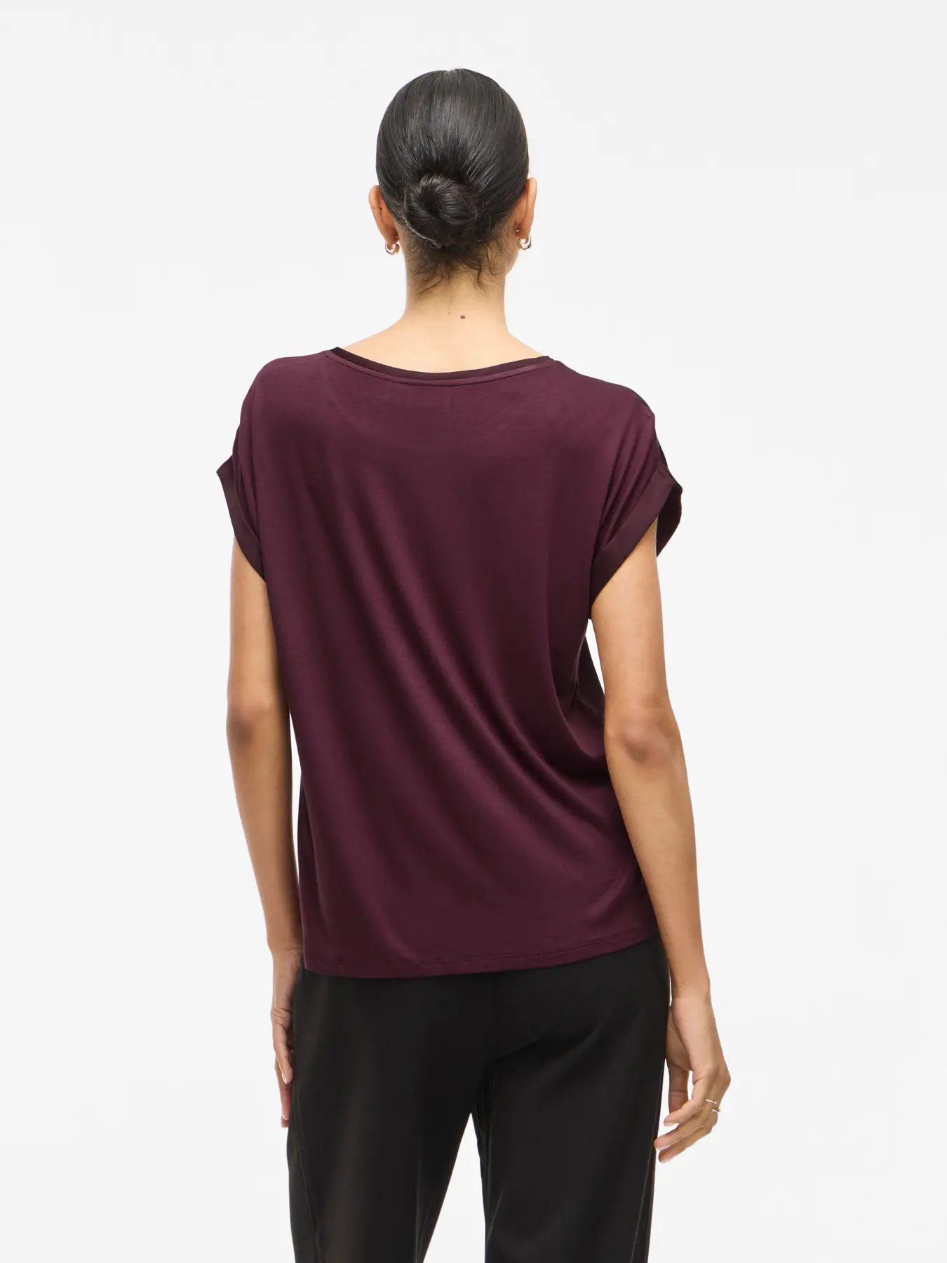 Vila lyhythihainen toppi, VIELLETTE S/S SATIN TOP Fig - Image 2