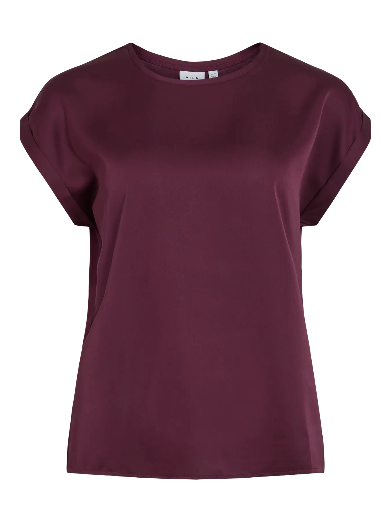 Vila lyhythihainen toppi, VIELLETTE S/S SATIN TOP Fig - Image 3