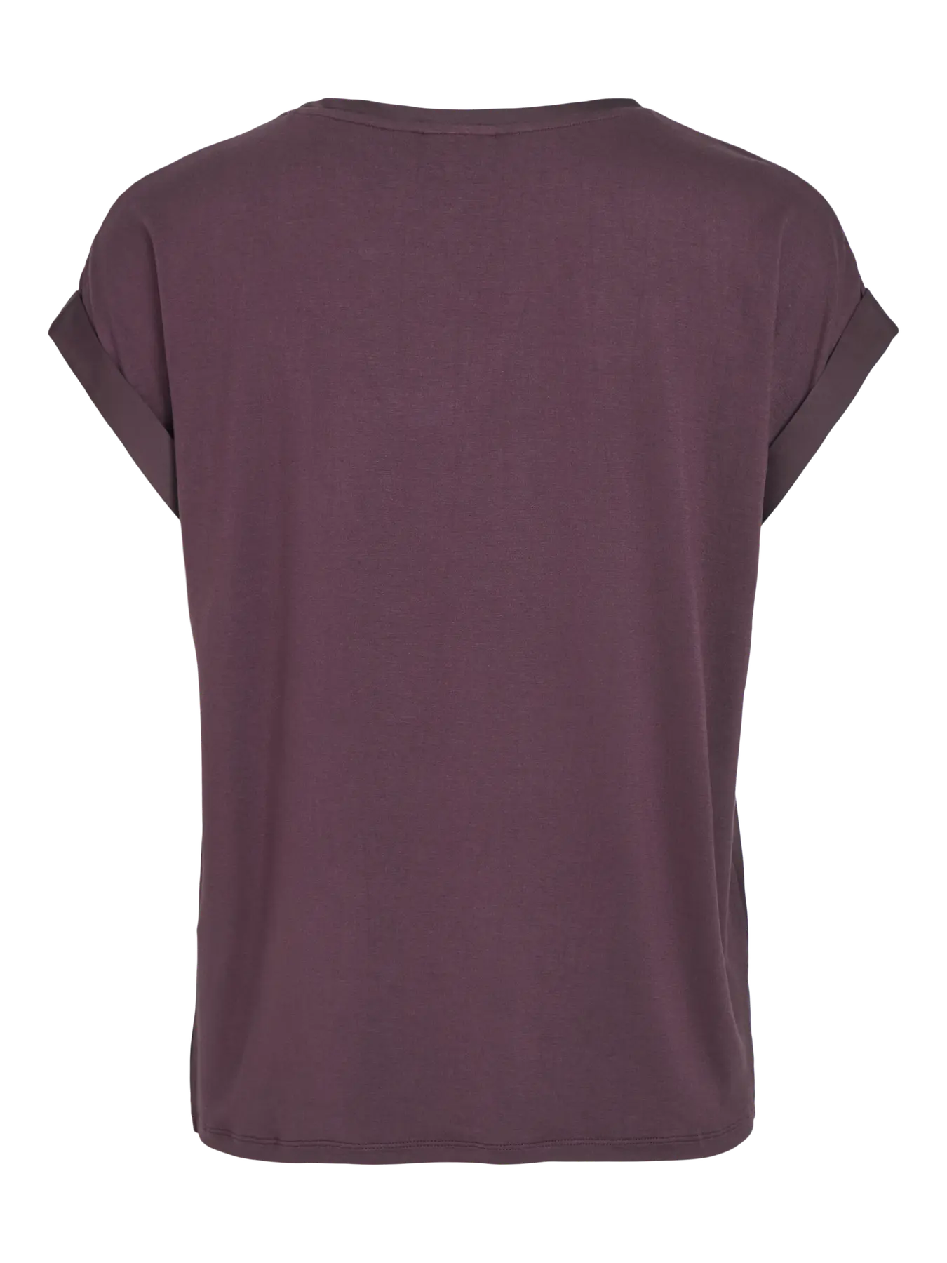 Vila lyhythihainen toppi, VIELLETTE S/S SATIN TOP Plum Perfect - Image 4