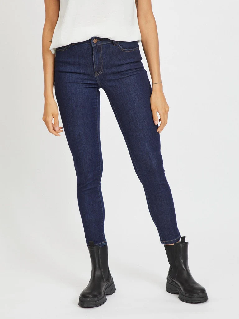 Vila Naisten Farkut, Skinnie Gy Rw Skinny Jeans Tummansininen - Image 4