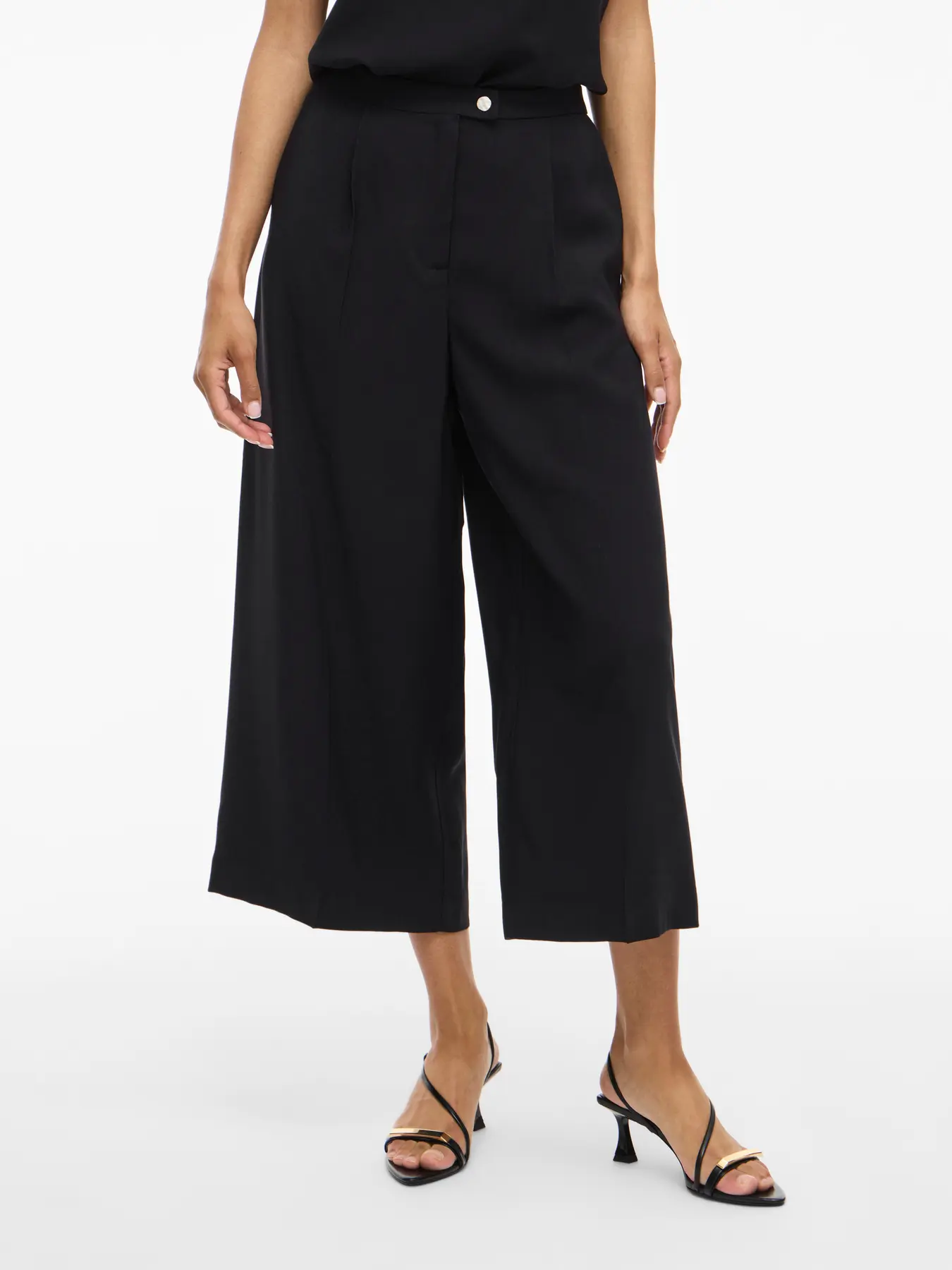 Vila naisten housut, VIMARLEE HW WIDE CULOTTE PANTS Black Beauty - Image 4