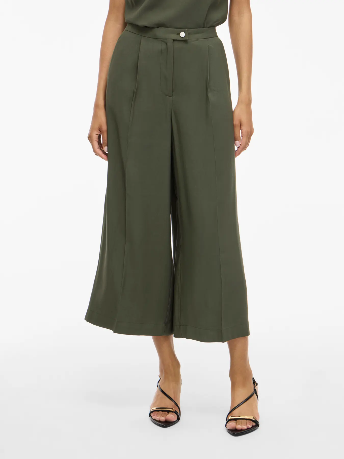 Vila naisten housut, VIMARLEE HW WIDE CULOTTE PANTS Deep Depths - Image 4