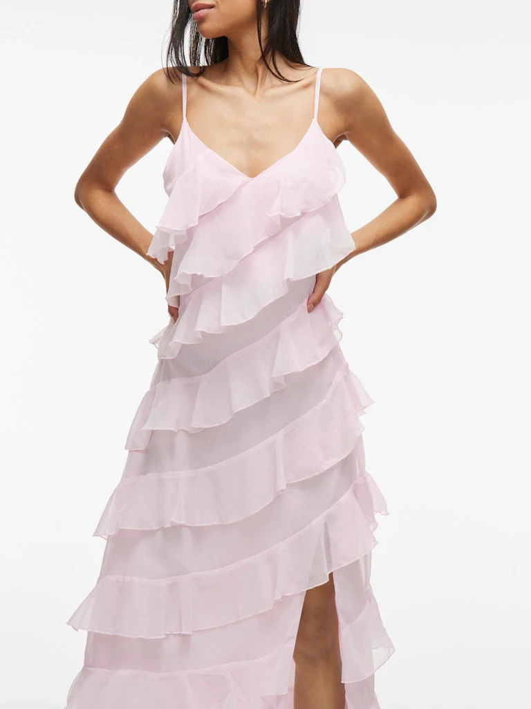Vila naisten mekko, VILUNA STRAP DRESS Cherry Blossom - Image 3