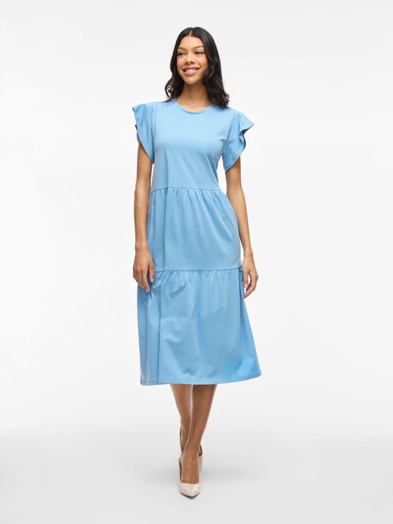 Vila naisten mekko, VISUMMER S/S MIDI DRESS Blissful Blue