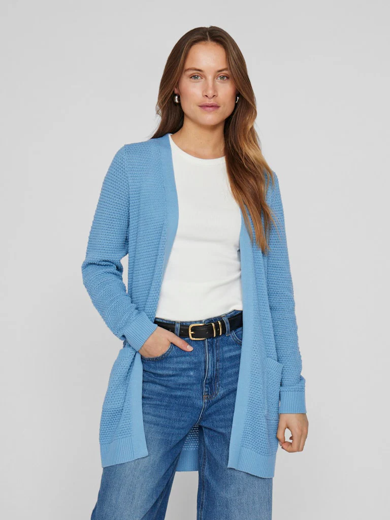 Vila naisten neuletakki, VIDALO L/S KNIT CARDIGAN- Blissful Blue