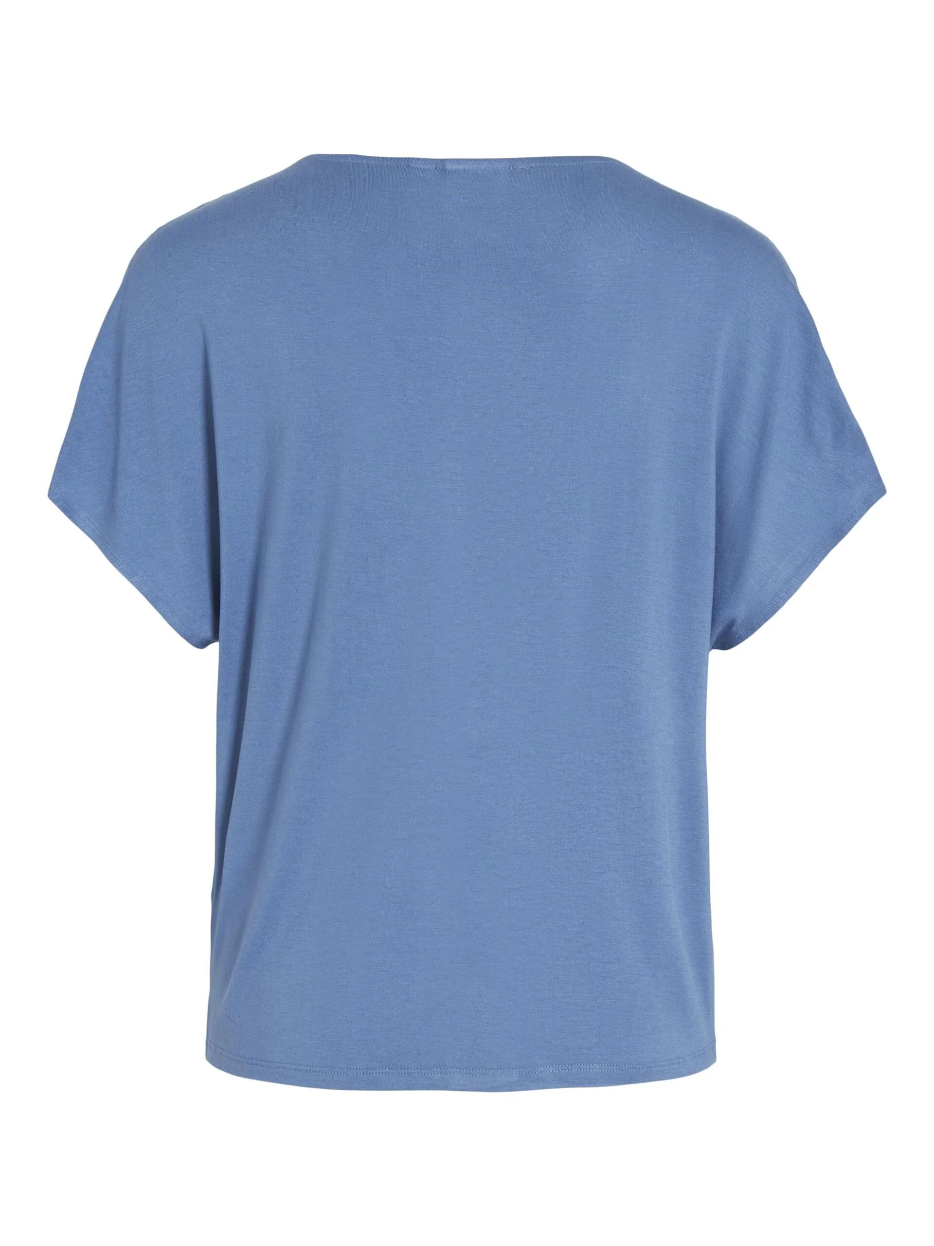 Vila naisten satiinitoppi, VIELLETTE V-NECK S/S SATIN TOP Sininen - Image 4