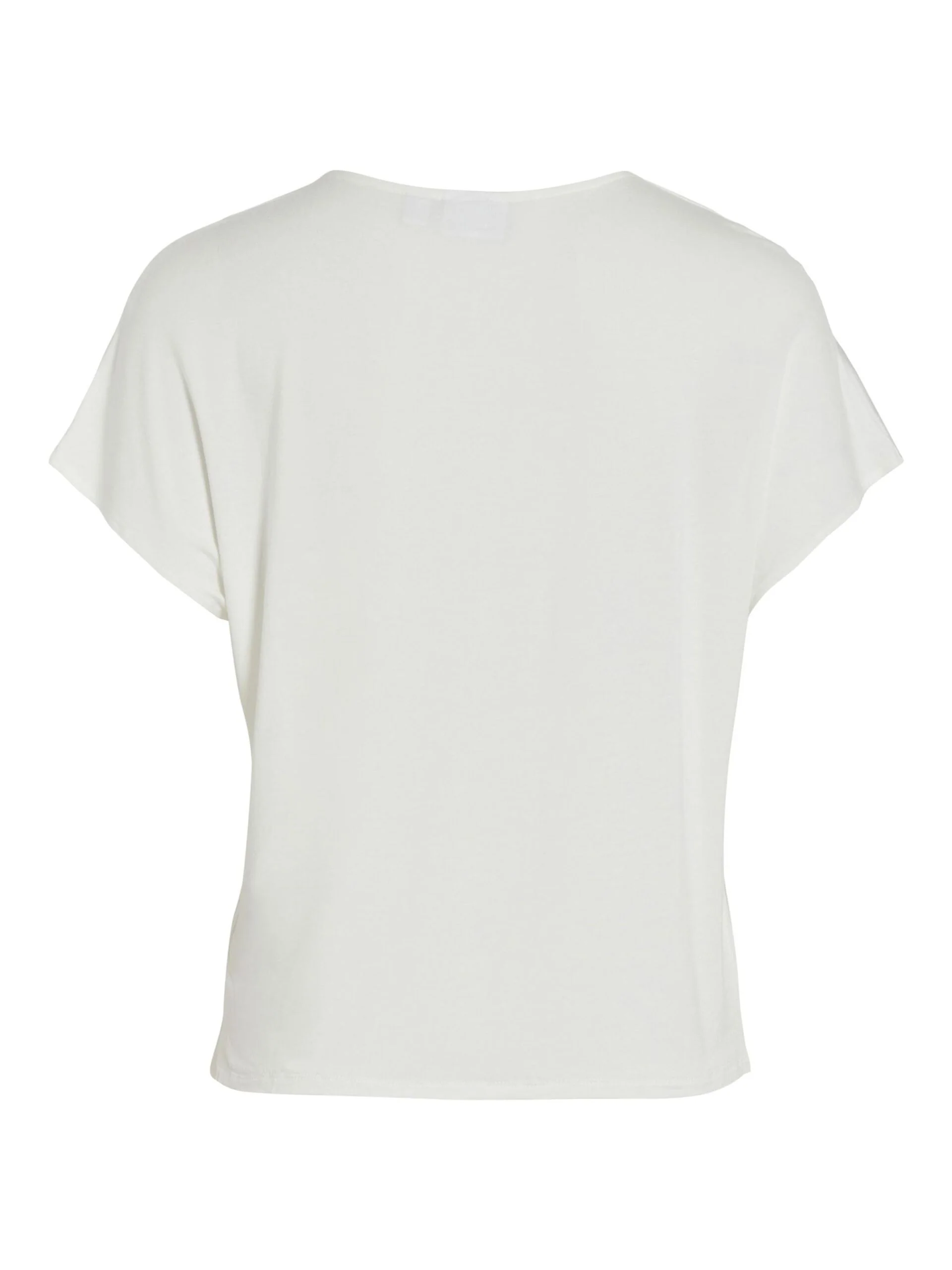 Vila naisten satiinitoppi, VIELLETTE V-NECK S/S SATIN TOP Valkoinen - Image 4
