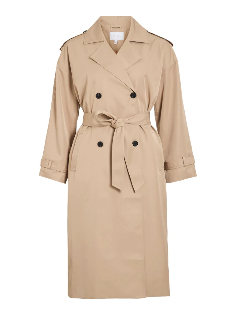 Vila naisten trenssi, VIADDISON L/S LONG TRENCHCOAT Savannah Tan - Image 5