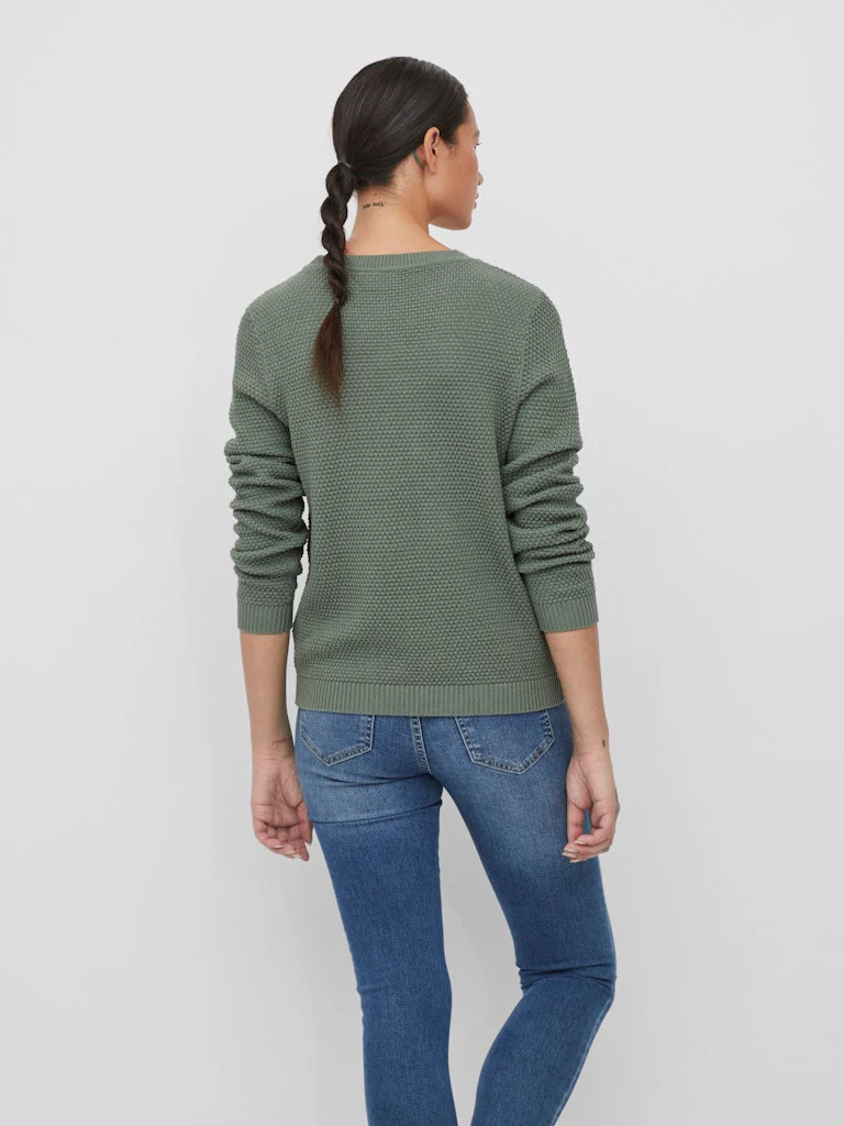 Vila neule, VIDALO O-NECK L/S KNIT TOP Laurel Wreath - Image 2