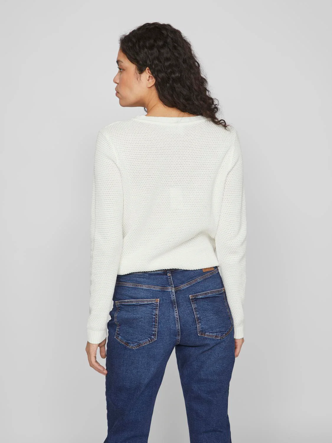 Vila neule, VIDALO O-NECK L/S KNIT TOP Luonnonvalkoinen - Image 2