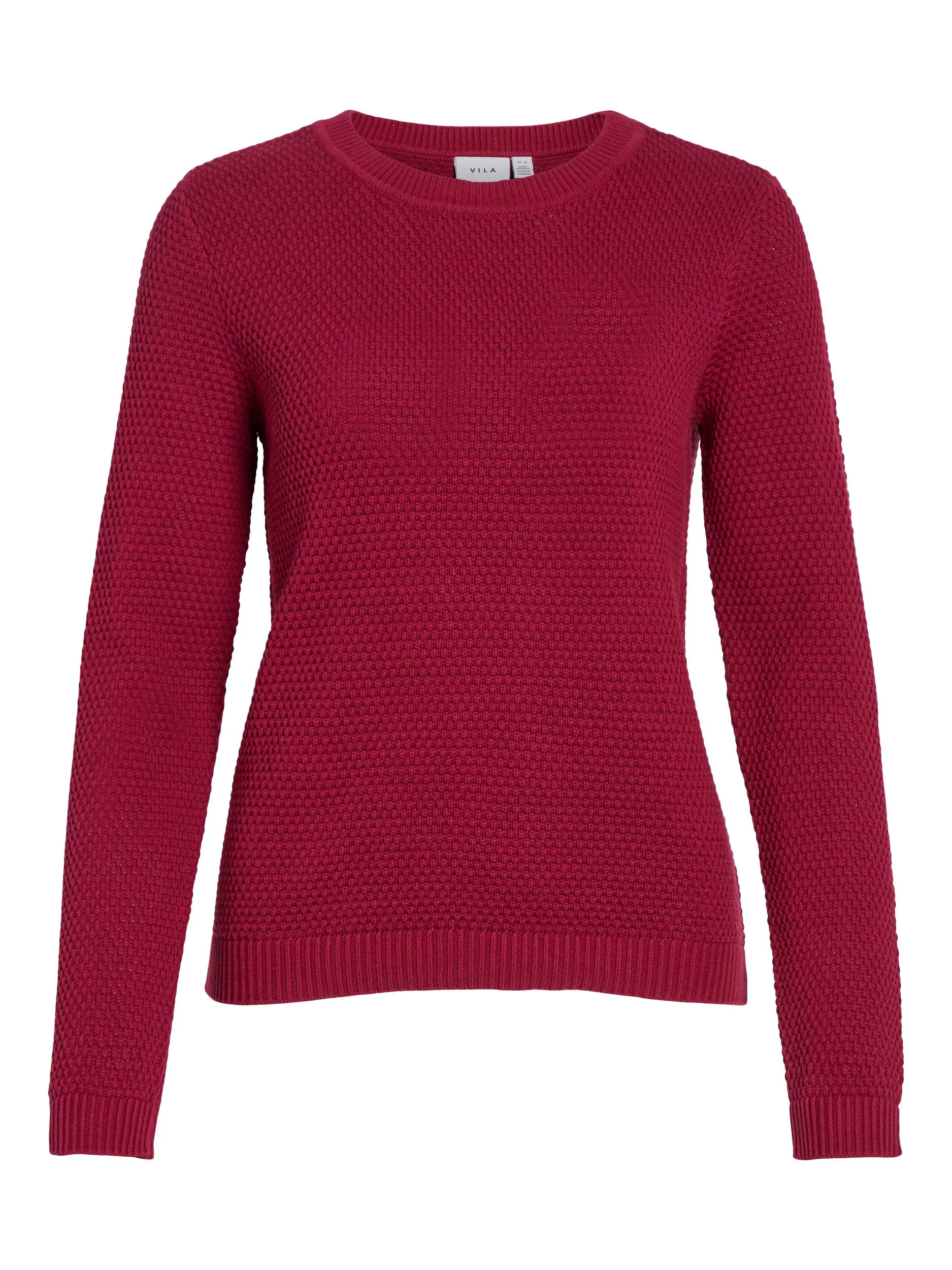 Vila neule, VIDALO O-NECK L/S KNIT TOP Pinkki - Image 3