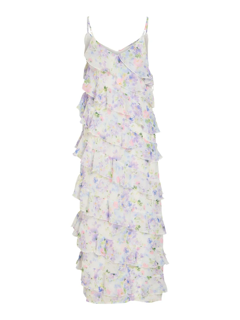 Vila mekko Viluna Strap Ankle Dress, Cloud Dancer Blue - Image 4