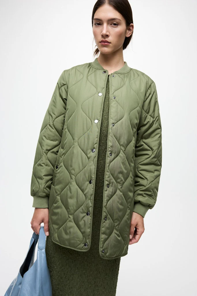 Vila naisten tikkitakki VITATE L/S QUILT JACKET - NOOS, Olivine - Image 4