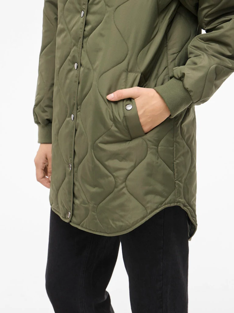 Vila naisten tikkitakki VITATE L/S QUILT JACKET - NOOS, Olivine - Image 8