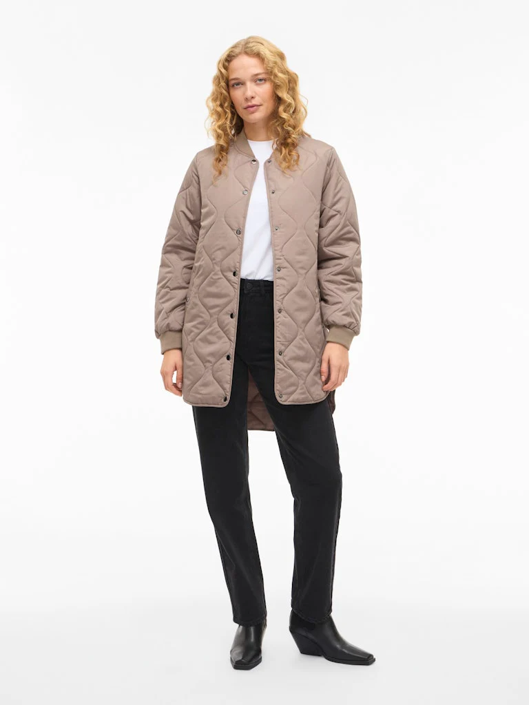 Vila naisten tikkitakki VITATE L/S QUILT JACKET - NOOS, Taupe Gray