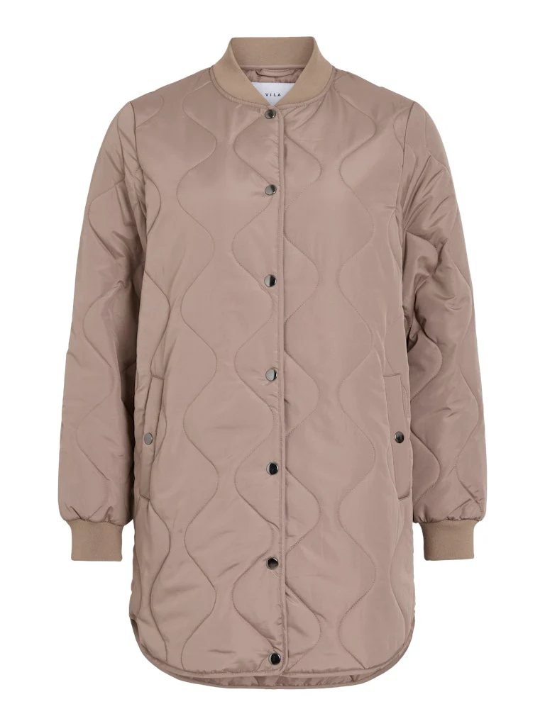 Vila naisten tikkitakki VITATE L/S QUILT JACKET - NOOS, Taupe Gray - Image 2