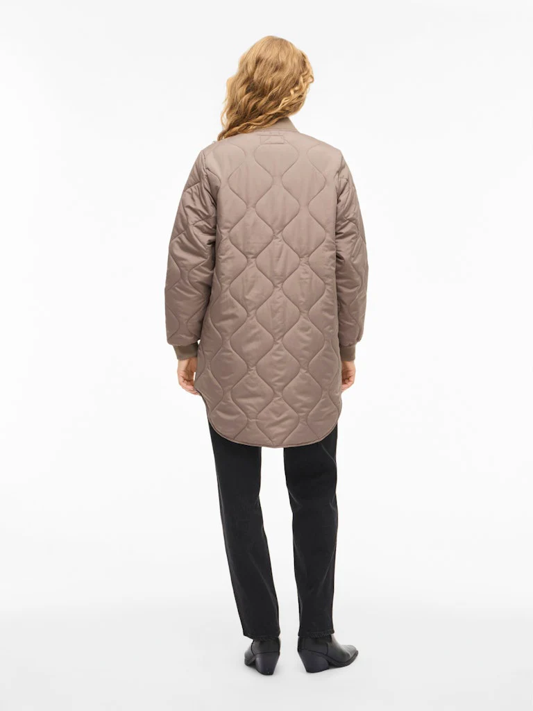 Vila naisten tikkitakki VITATE L/S QUILT JACKET - NOOS, Taupe Gray - Image 4