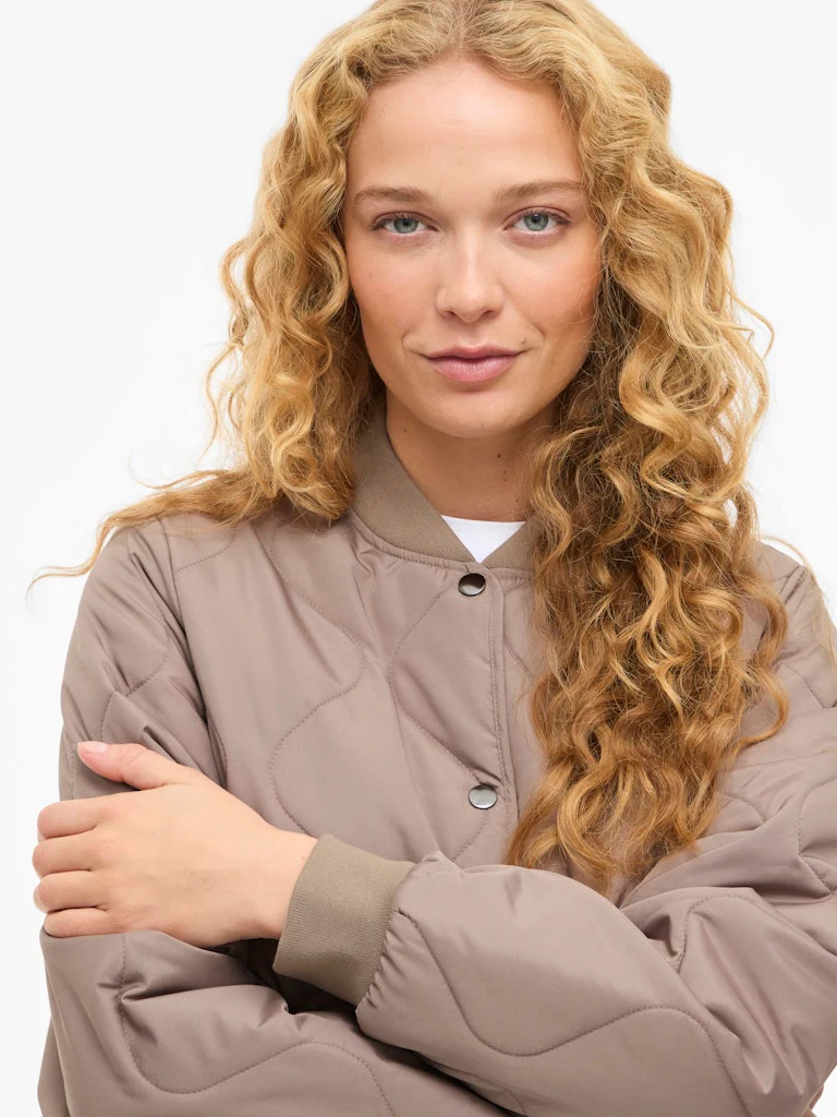 Vila naisten tikkitakki VITATE L/S QUILT JACKET - NOOS, Taupe Gray - Image 5