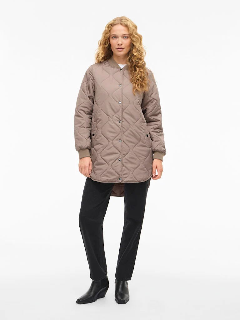 Vila naisten tikkitakki VITATE L/S QUILT JACKET - NOOS, Taupe Gray - Image 6