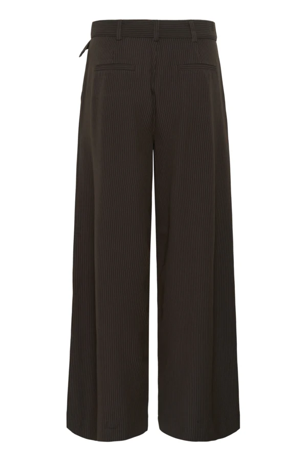 My Essential Wardrobe naisten housut VittaMW High Wide Pant, raidallinen ruskea - Image 5