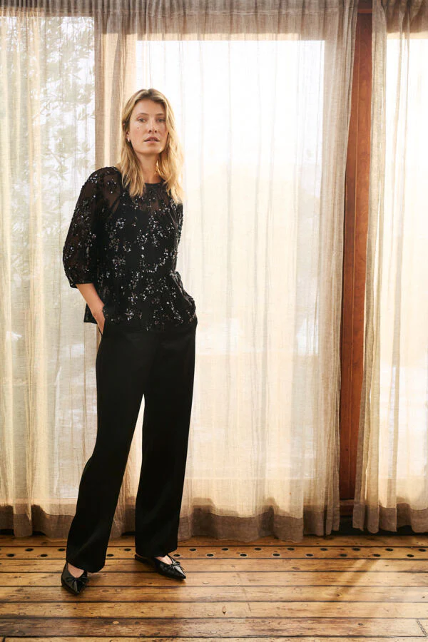 Part Two naisten pusero VIVANPW BL, Black Sequins on mesh - Image 8
