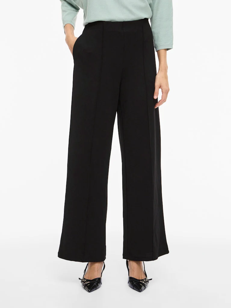 Vila naisten housut VIWINNIE CLUA HW WIDE PANTS, musta - Image 4