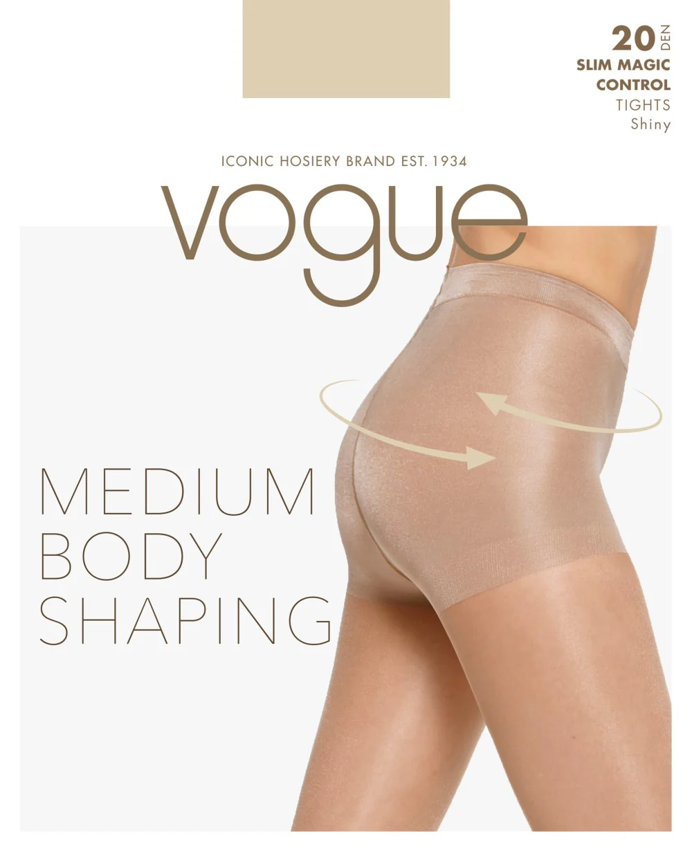Vogue Sukkahousut 20 den, Slim Magic Control Shiny Hiekka - Image 2