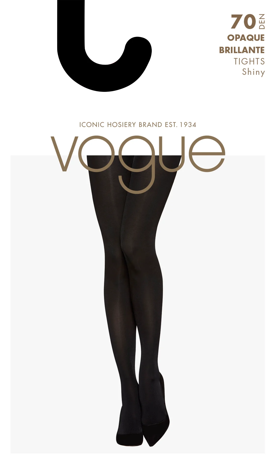 Vogue Sukkahousut 70 Den, Opaque Brillante Shiny Musta - Image 2