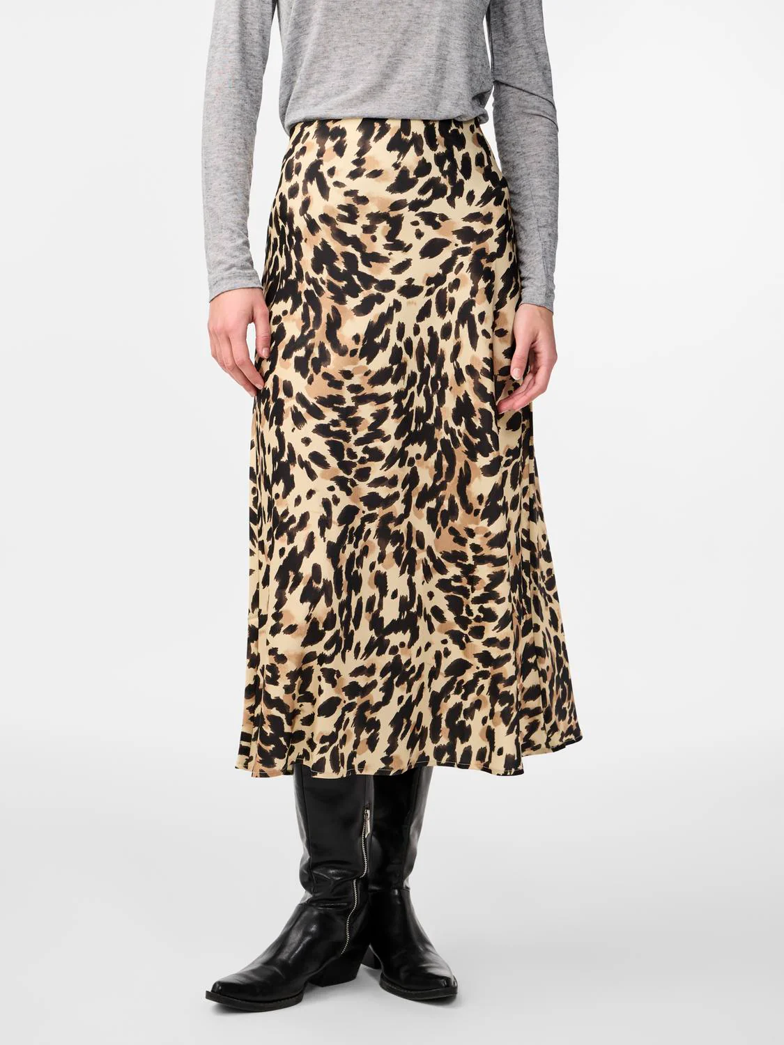 Y.A.S hame, YASPELLA HW MIDI SKIRT Beige Kuosi - Image 5