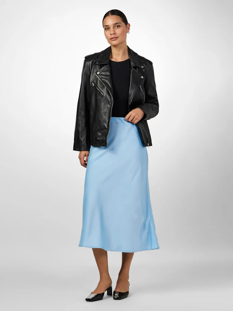 Y.A.S hame, YASPELLA HW MIDI SKIRT Vaaleansininen