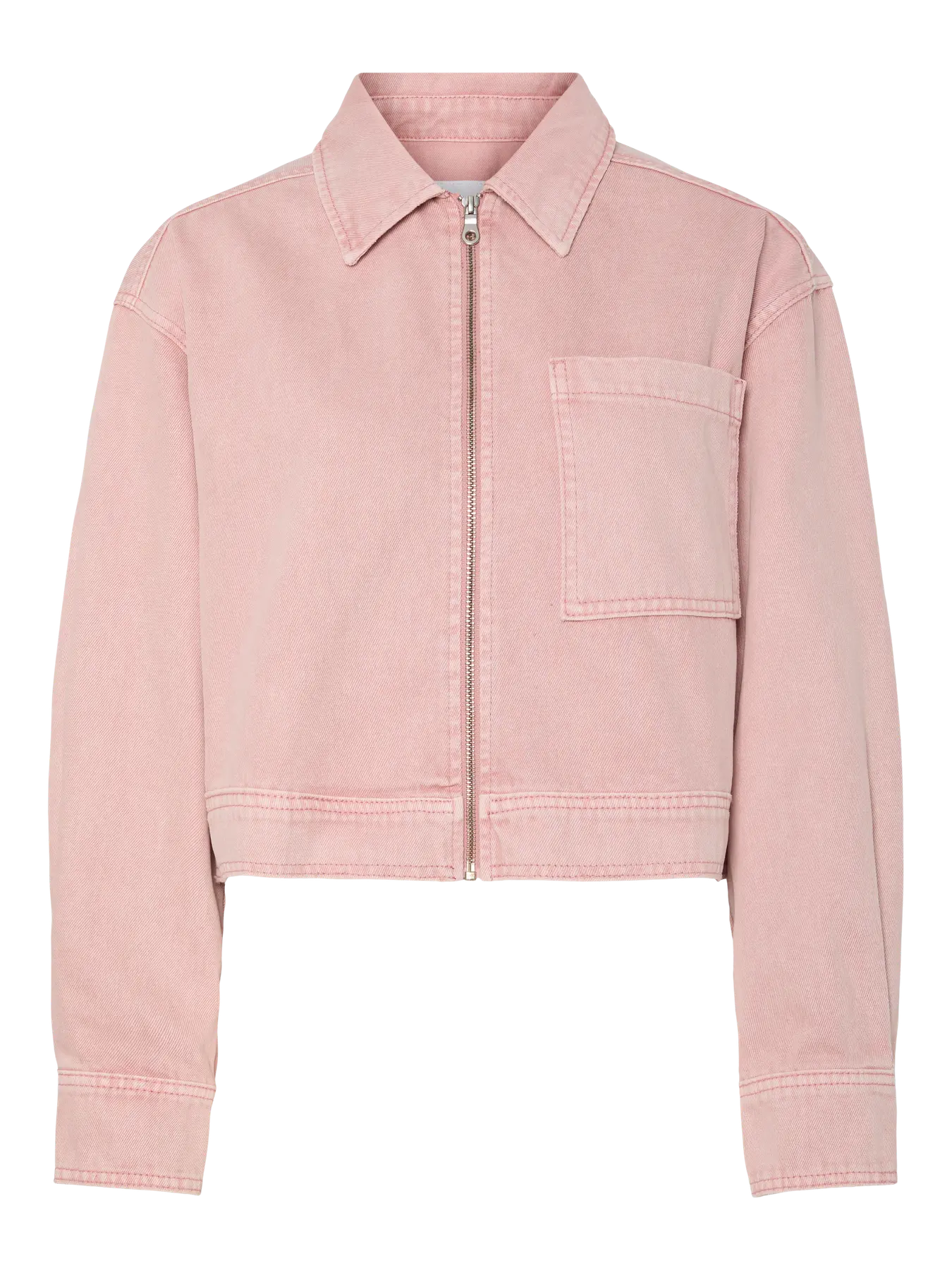 Y.A.S naisten farkkutakki, YASSUN LS CROP DENIM JACKET Vaaleanpunainen - Image 3