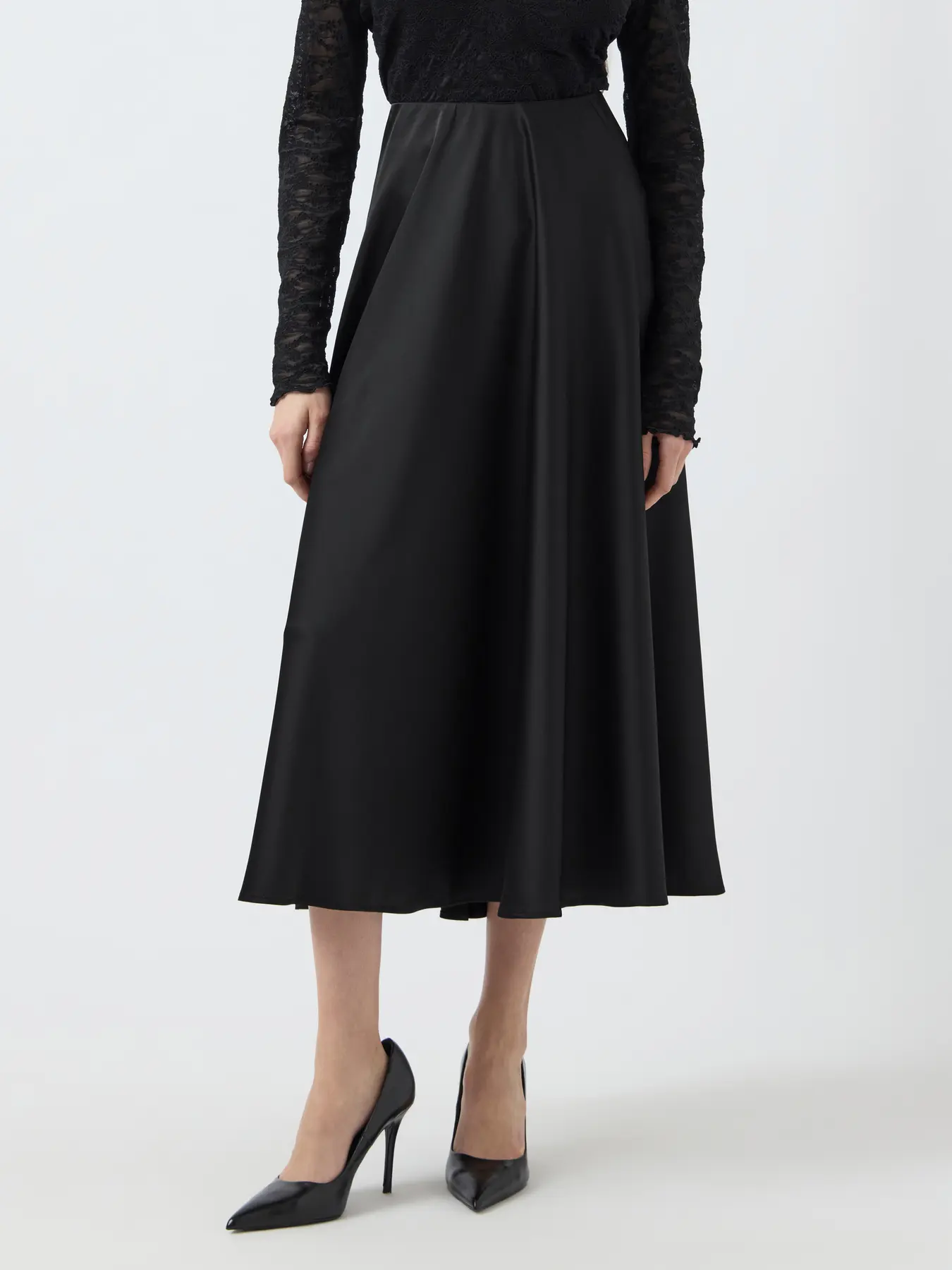 Y.A.S naisten hame, YASPELLA HW VOLUME ANKLE SKIRT Black