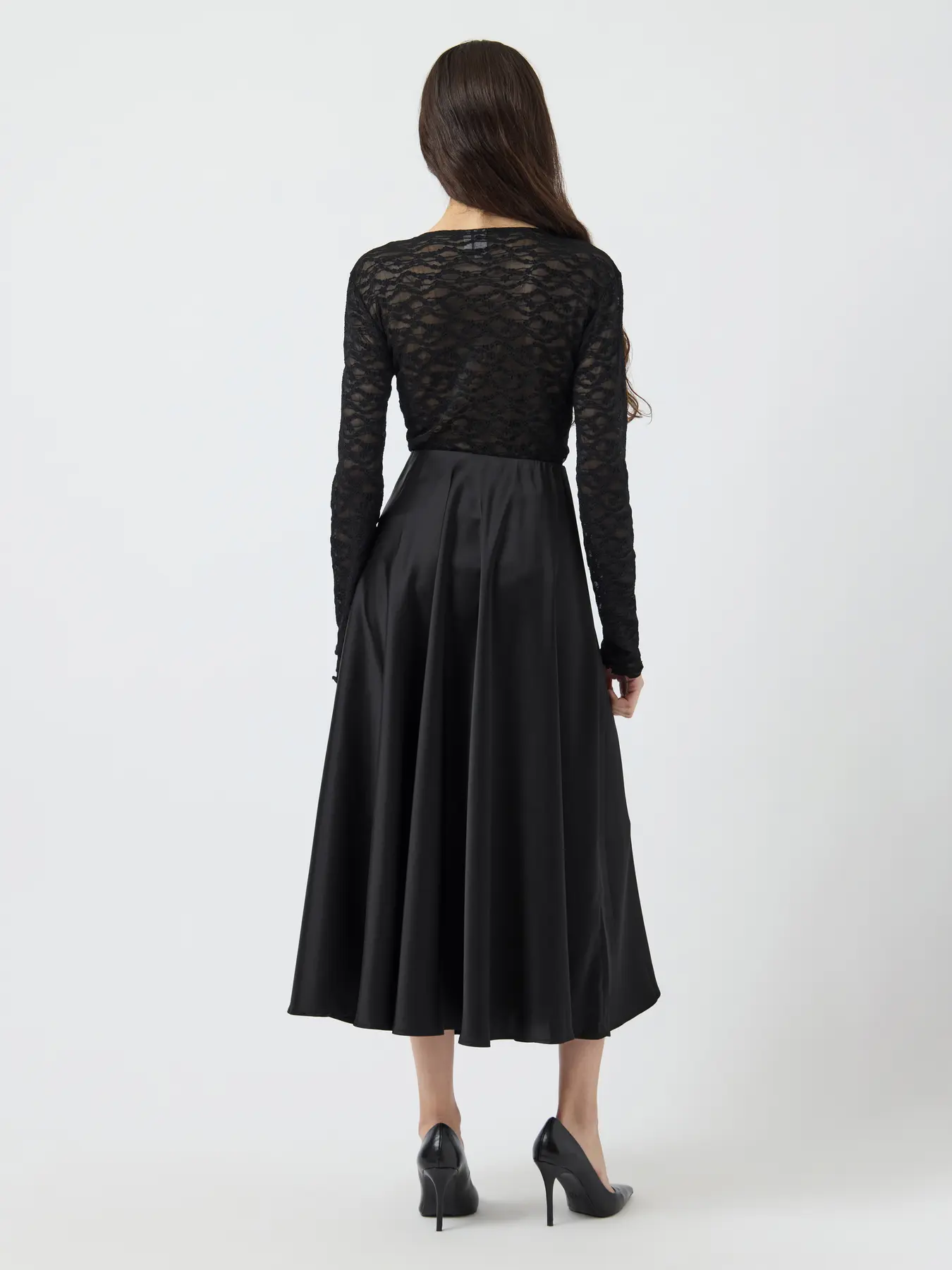 Y.A.S naisten hame, YASPELLA HW VOLUME ANKLE SKIRT Black - Image 2