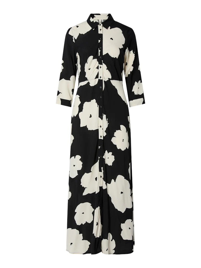 Y.A.S Naisten Maksimekko YASSAVANNA LONG SHIRT DRESS Black Mille - Image 2